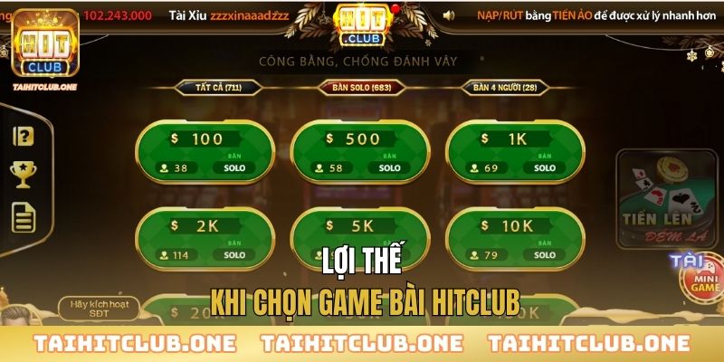Lợi thế khi chọn game bài Hitclub